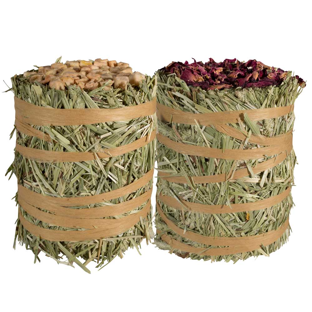 Mini Hay Bale Apple & Rose 2 Pack Product Unpacked