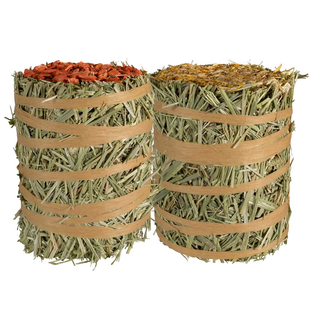 Mini Hay Bale Carrot & Marigold 2 Pack Product Unpacked