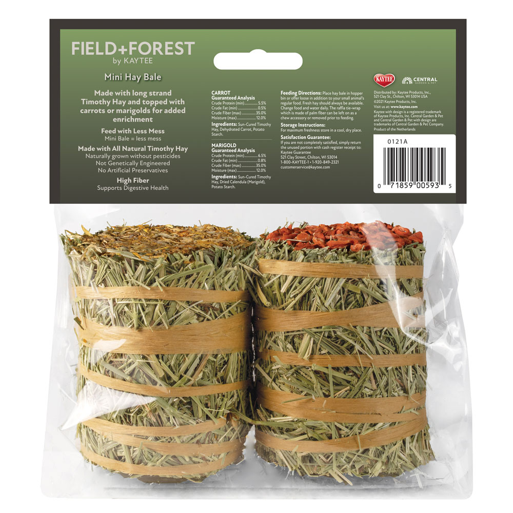 Mini Hay Bale Carrot & Marigold 2 Pack Packaging Back
