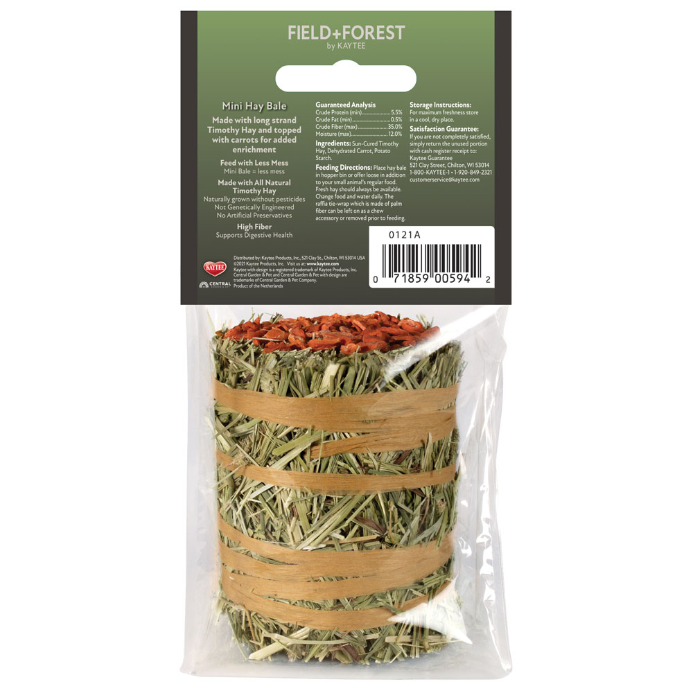 Mini Hay Bale Carrot 1 Pack Packaging Back