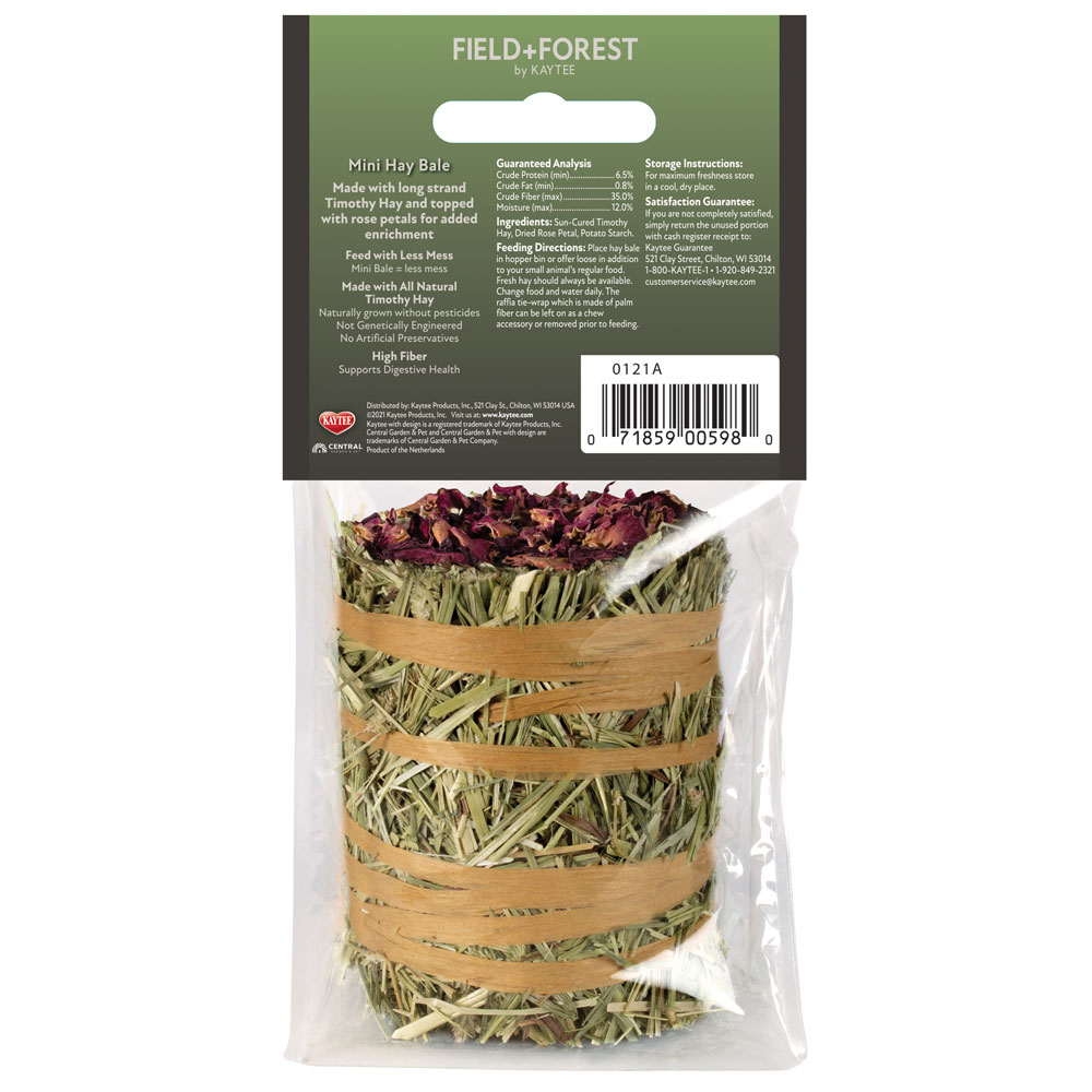 Mini Hay Bale Rose 1 Pack Packaging Back