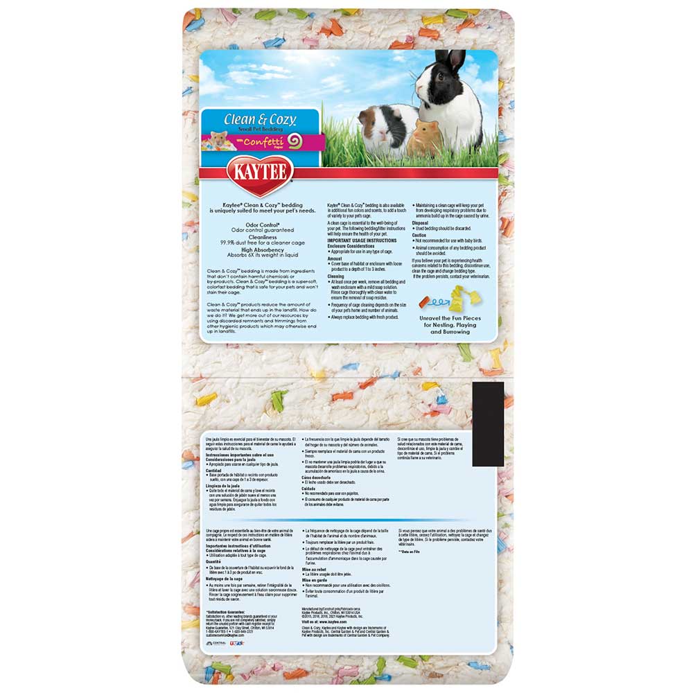 24.6 Liter Kaytee Clean and Cozy with Confetti Paper Small Pet Bedding