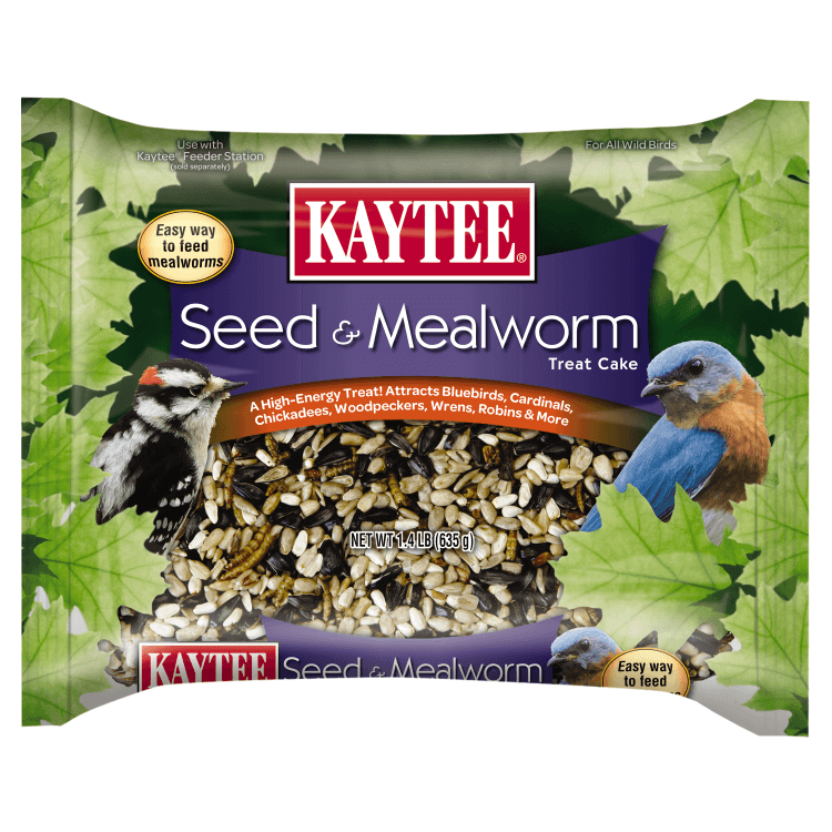 Kaytee Seed and Mealworm Treat Cake for Birds