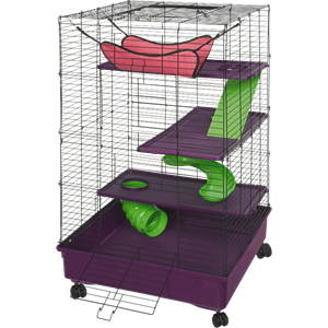 Kaytee My First Home Deluxe 2x2 Multi-Level Pet Home with Casters